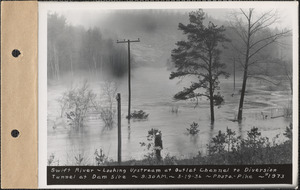 Swift River - looking upstream at outlet channel to diversion tunnel at dam site, flood photo, Mass., Mar. 19, 1936