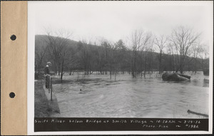 Swift River - below bridge at Smith's Village, flood photo, Enfield, Mass., Mar. 19, 1936