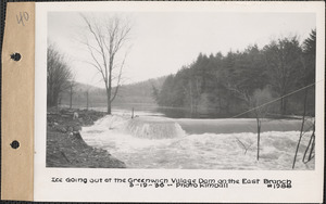 Swift River - East Branch, ice going out at the Greenwich Village Dam, flood photo, Greenwich, Mass., Mar. 19, 1936