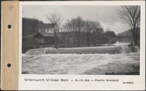 Swift River - East Branch, Greenwich Village Dam, flood photo, Greenwich, Mass., Mar. 19, 1936