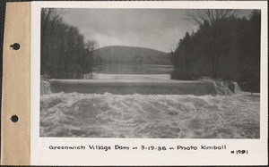 Swift River - East Branch, Greenwich Village Dam, flood photo, Greenwich, Mass., Mar. 19, 1936