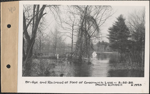 Swift River - bridge and railroad, foot of Greenwich Lake, flood photo, Mass., Mar. 20, 1936