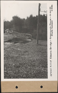 Swift River - gravel fill at Edson's Bridge, flood photo, Greenwich Plains, Greenwich, Mass., Mar. 20, 1936