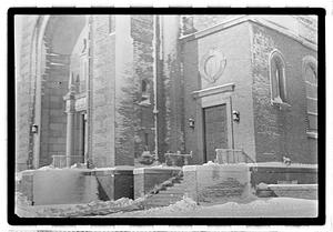 Snow covered St. Gabriel's Monastery, Brighton