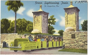 Green sightseeing train, St. Augustine, Florida