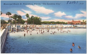 Municipal beach, St. Petersburg, Florida, "the sunshine city"