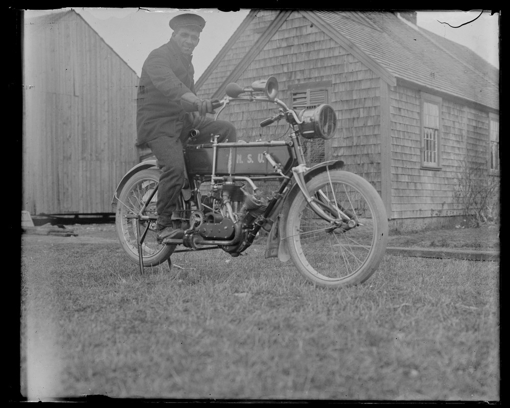 Motorcycle man, poss. son of Roscoe Vincent