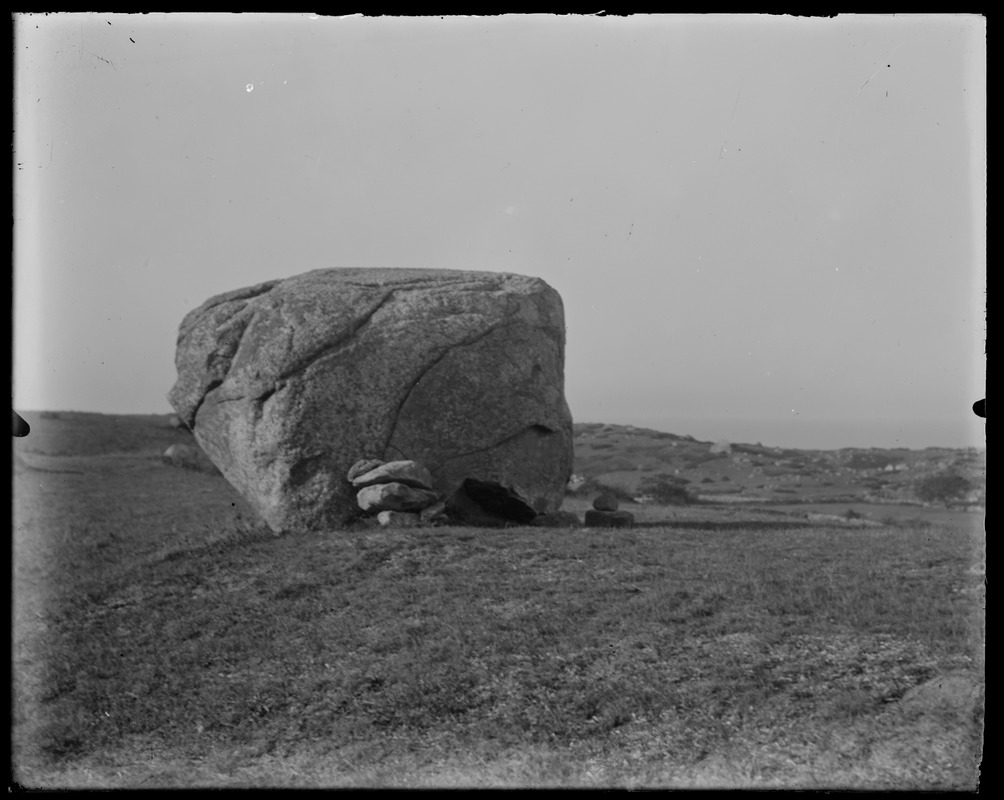 Big rock. Near Indian Hill? Digital Commonwealth