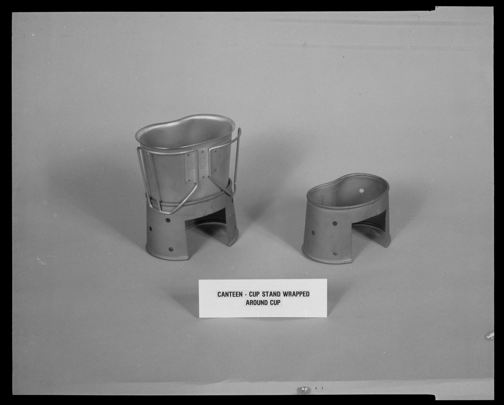 Canteen-cup stand wrapped around cup