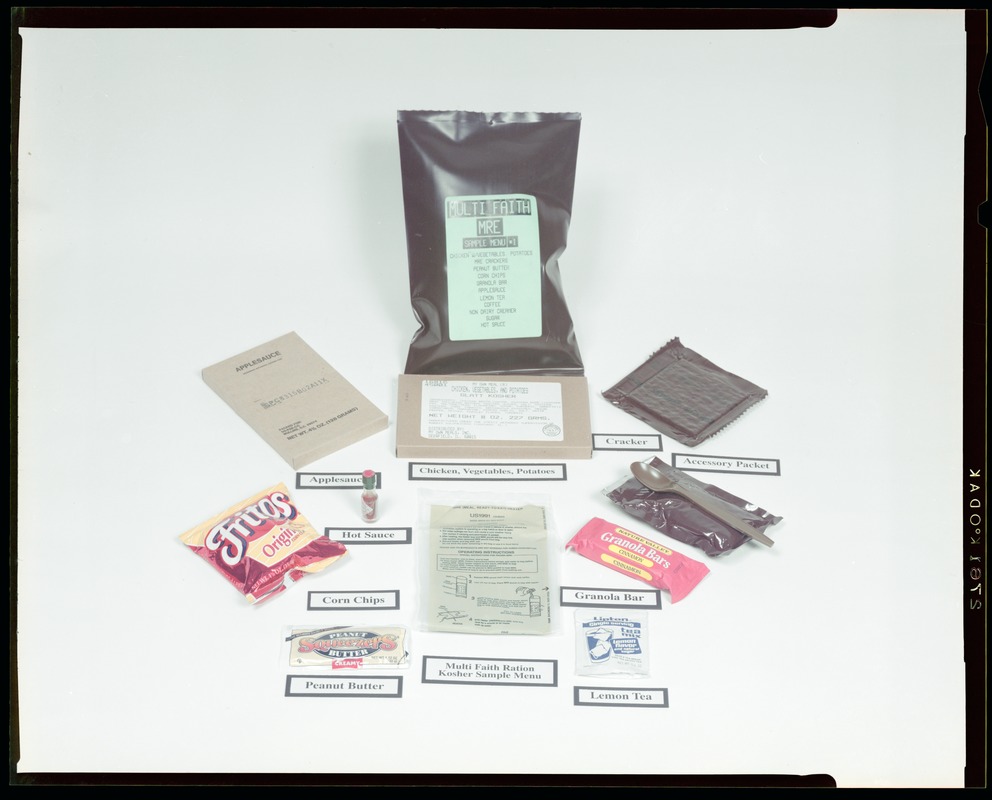 Food lab, muti faith ration, kosher sample menue - Digital Commonwealth