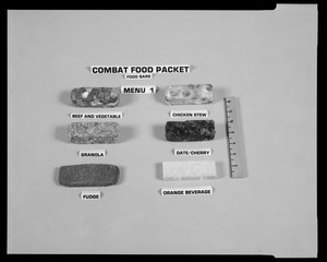 Combat food packet, food bars, menu 1