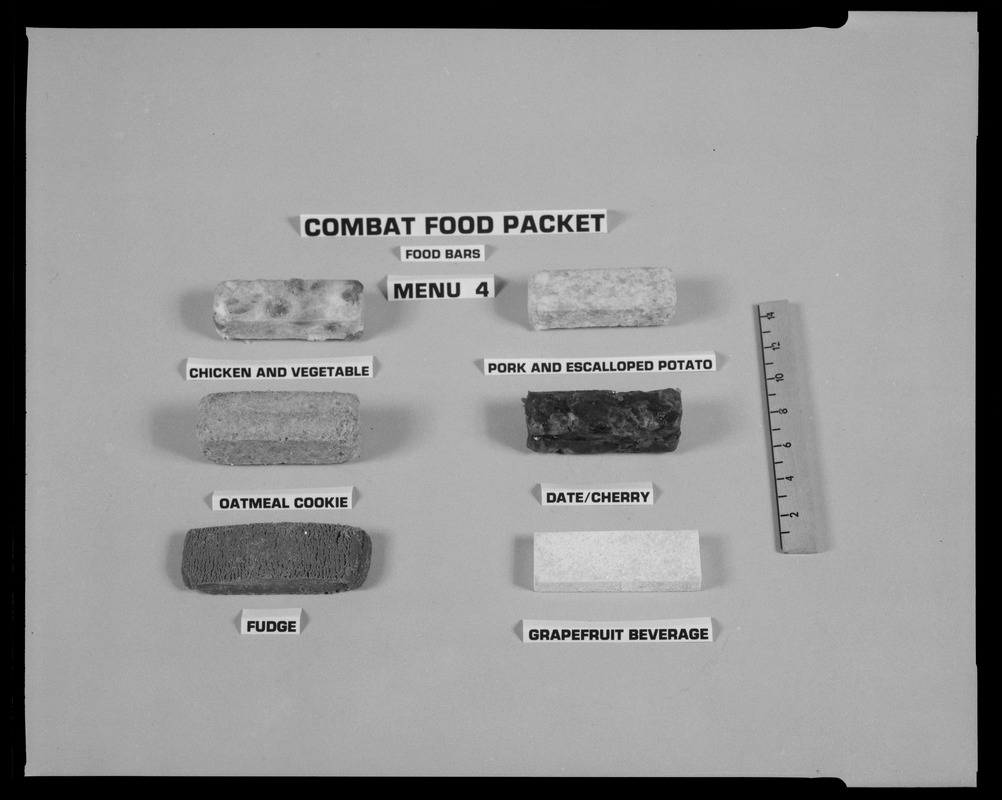 Combat food packet, food bars, menu 4