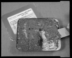 Tray pack, lasagna, commercially produced