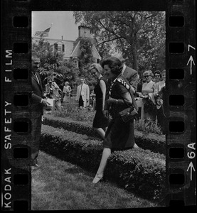 Lady Bird Johnson visiting Adams Mansion in Quincy