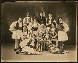 Group portrait of people in traditional Greek dress