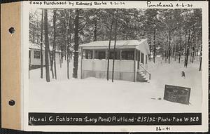 Hazel C. Fahlstrom, camp, Long Pond, Rutland, Mass., Feb. 5, 1932