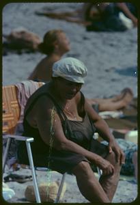 Woman in beach chair, Revere Beach