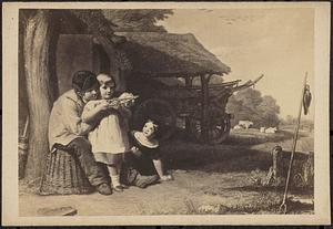 Children being taught how to use a crossbow