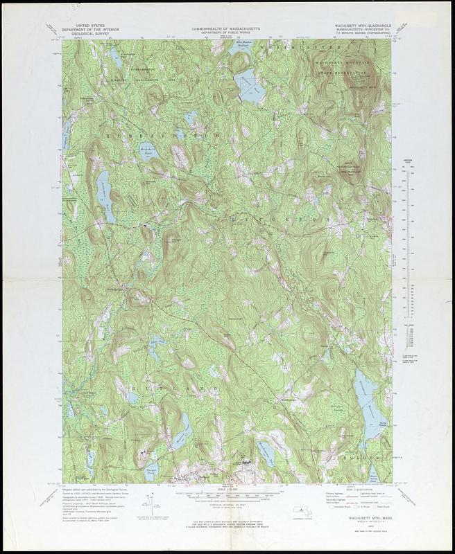 Wachusett Mtn. Quadrangle Massachusetts, Worcester Co.