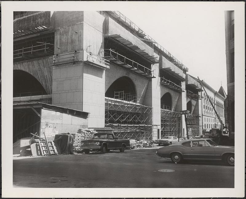 Construction of Boylston Building, Boston Public Library, Blagden