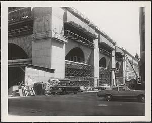 Construction of Boylston Building, Boston Public Library, Blagden Street façade