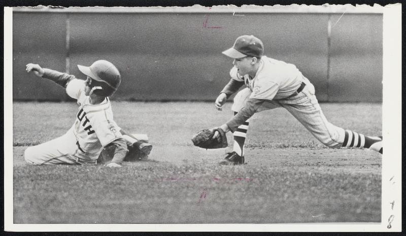 Texas Two-Bagger- Walter Kilgo of Waco, Tex., slides safely into second ...