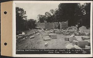 Contract No. 53, Head House at Shaft 9, Quabbin Aqueduct, Barre, looking southwesterly at headhouse at Shaft 9, Barre, Mass., Jul. 8, 1936