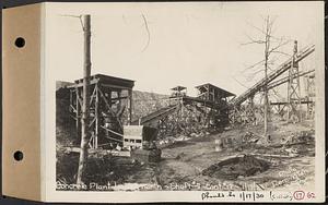 Contract No. 17, West Portion, Wachusett-Coldbrook Tunnel, Rutland, Oakham, Barre, concrete plant looking north, Shaft 7, Rutland, Mass., Jan. 17, 1930