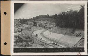 Contract No. 30, Stream Control Works at Main Dam, Swift River Reservoir, Belchertown, Enfield, Ware, approach channel, stream control works, looking towards portal, Belchertown, Mass., Jul. 21, 1932