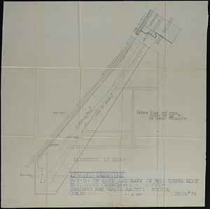 Full-scale drawing of eave and rake of bell tower roof (revised)