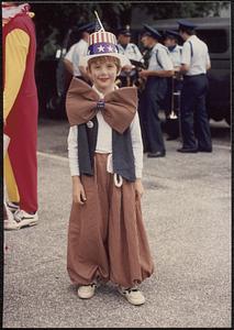 Christopher Hlynka, son Meryl, as clown team member, Fourth of July parade