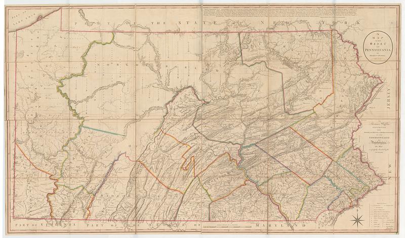 A map of the state of Pennsylvania