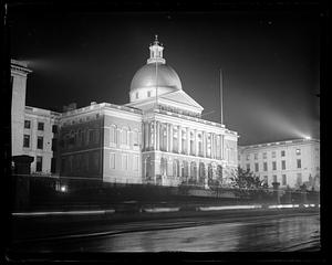 Mass. State House at night