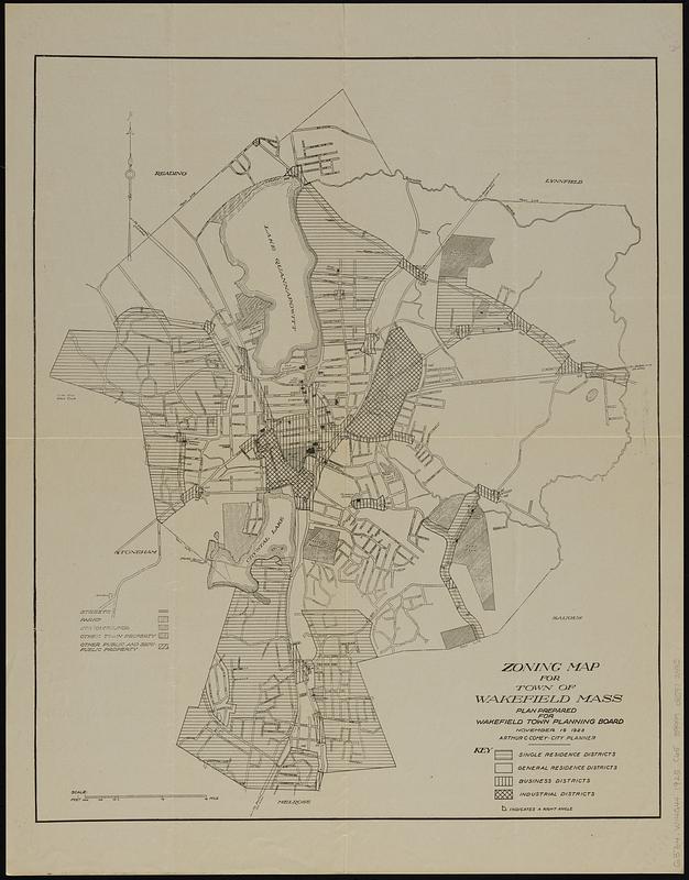 Zoning map for town of Wakefield Mass.