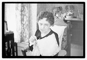 Shumaker, Mrs. James H. (Nellie) collector of miniature elephants