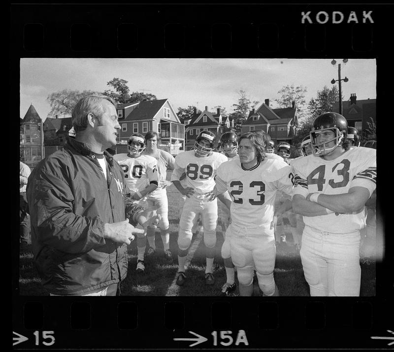 Northeastern University football team and coach, Boston