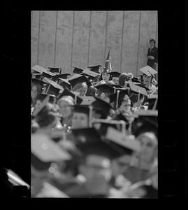 Boston University graduation at BU field (note wizard hat on grad), Charles River, Boston