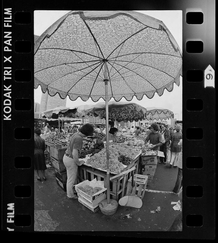 Haymarket Square open-air food sellers, downtown Boston