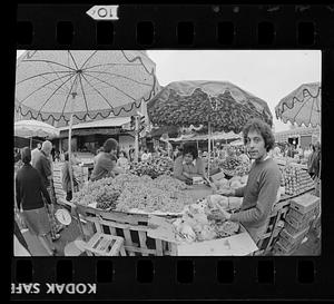 Haymarket Square open-air food sellers, downtown Boston