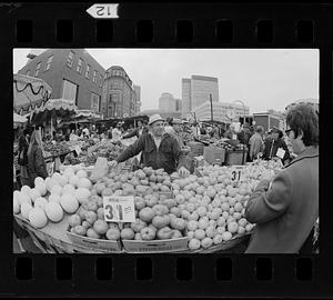 Haymarket Square open-air food sellers, downtown Boston