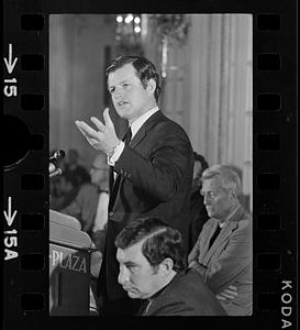 Ted Kennedy makes speech, Boston