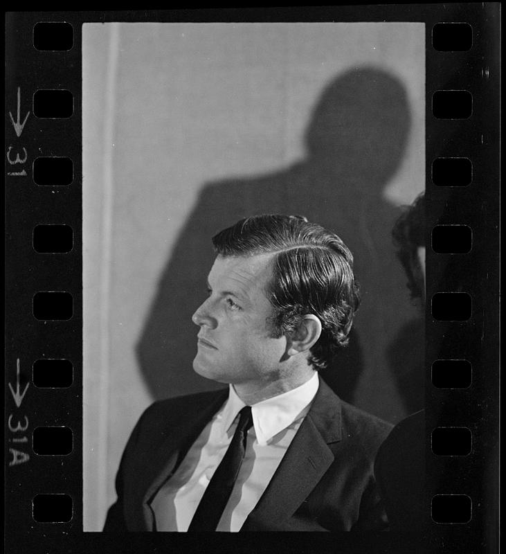 "Is Ted Kennedy Still Under a Shadow?" Teddy waits to speak, Boston