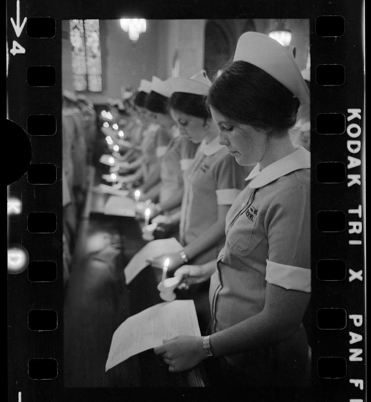 Boston College student nurses in caps, Boston