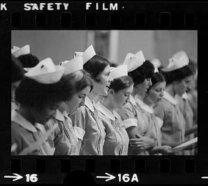 Mass. General Hospital student nurses in "old" caps, Boston