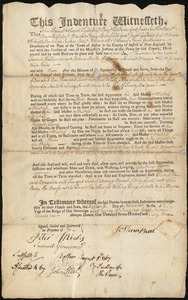 Samuel Hardiman indentured to apprentice with Joshua Beal [Beales] of Boston, 18 November 1763