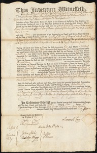 Mary Scudder indentured to apprentice with Lemuel Cox of Boston, 6 June 1764