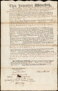 Jane Taylor indentured to apprentice with Thomas Wendell of Boston, 6 February 1765