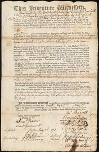 William Smith indentured to apprentice with Lewis Thomas of Taunton, 4 May 1765