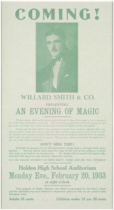 Coming! Willard Smith & Co. presenting an evening of magic