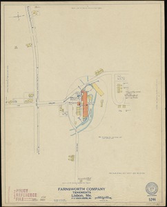 Farnsworth Company, Lisbon, Me., Tenements, P.O. Lisbon Centre, Me. [insurance map]